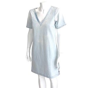 Current Elliott Splotchy Denim Dress in Avalanche